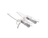 Personalized Lead Crystal Wedding Cake Knife and Server Set with Free Engraving & Shipping