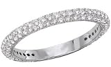 3 Sided Pave Diamond Wedding Band Diamond .65cttw