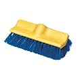 Rubbermaid Bi-Level Deck Scrub Brush, Polypropylene Fibers, 10 Plastic Block, Tapered Hole
