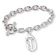 Sterling Silver Pierced Crucifix 7.5-inch Toggle Bracelet