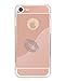 iPhone 7 case, Luxury Back Mirror Clear Slim TPU Bumper Shock-Absorption Anti-Scratch Protective Case Cover Bright Reflection Cute and Elegant for Apple iPhone 7 (2016)- Rose Gold