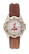 Cleveland Indians All Star Ladies Black Leather Strap Watch