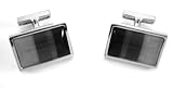 Kenneth Cole New York Gray Fiber Optic Rect. Cufflinks