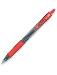 Pilot G2 Retractable Premium Gel Ink Roller Ball Pens, Fine Point, Red Ink, Dozen Box (31022)