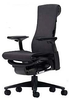 Embody Chair by Herman Miller - Home Office Desk Task Chair with Adjustable Arms - Graphite Frame Rhythm Charcoal Fabric