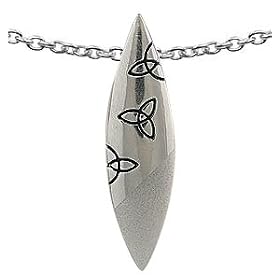 Celtic Silver Oxidised Trinity Knot Pendant -16"
