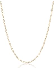 Italian 14k Yellow Gold 1mm Square Diamond Cut Spiga Wheat Chain Necklace