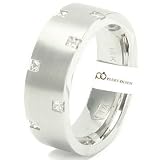 .18ct VVS E-F 14K White Gold Fashionable High End Mens Diamond Wedding Band