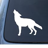 Review NS-FX  / WOLF SILHOUETTE - Howling - Car, Truck, Notebook, Vinyl Decal Sticker #1184 | Vinyl Color: White