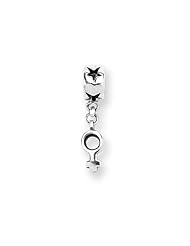 Female Symbol and Stars Charm in Silver for 3mm Charm Bracelets