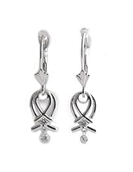 14K White Gold Diamond Dashing Diamonds Earrings