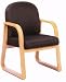 Boss Oak Finish Wood Reception Chair - B9560 - Burgundy
