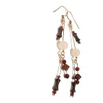 Garnet Earrings 03 Dangle Quartz White Red Copper Crystal Gemstone 3.5