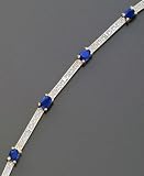 18k Gold Over Sterling Silver Sapphire & Diamond Accent Bracelet