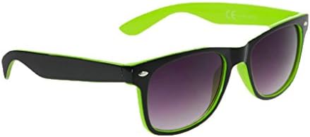 80's Stylish Retro Two Tone Wayfarer Party EDM Sunglasses (Green)