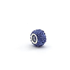Roundel Pave Sapphire Crystal Charm for Kera, Pandora and SilveRado Bracelets