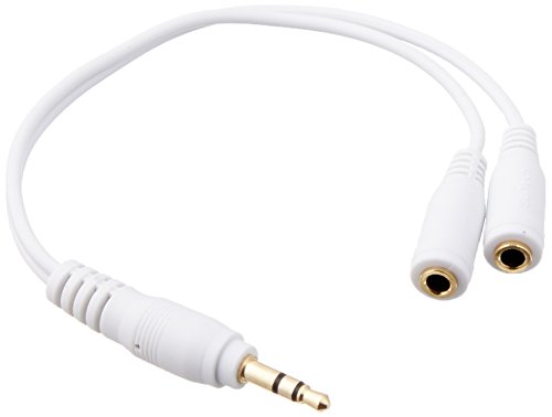 SaiTech 3.5mm Stereo Jack Splitter Cable Adapter For ipod, Mp3 Player, Mobile Phone, Laptop, PC, Headphone Speakers - 3.5mm Male to 2 X Female - Gold Plated Connectors - Innovative Headset Splitter Adapter breaks the Audio Port Out into Two Distinct