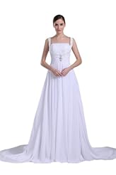 Chiffon Pleated Beaded Empire   Waistline Evening Dress 