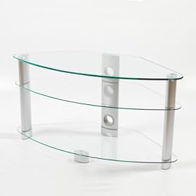 Iconic TX6000 Up To 42" Television Stand With 3 Shelves - Clear Glass