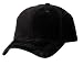 NEW Port Authority - 2-Tone Brushed Twill Cap with Suede Visor, Button and Closure Black/Black-OSFA