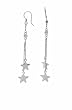 Sterling Silver Polished Dangle Stars Earrings