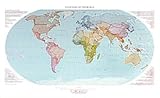Countries of the World Topographical Wall Map by Raven Maps, Laminated Print