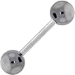 14 Gauge HEMATITE Barbell Tongue Ring 1/2" 6mm