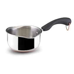 Paula Deen 1 Quart Open Saucepan with Spouts, Stainless Steel