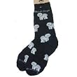 For Bare Feet Pair of Bichon Frise Socks Black Size 9-11