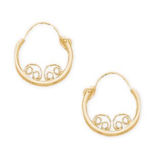 14K Yellow Gold Children's Small Hoop Earrings