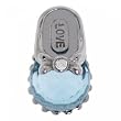 White Gold Love Baby Shoe Pendant Blue Topaz & Diamond