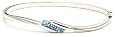 Sterling Silver Blue Topaz Bangle Bracelet
