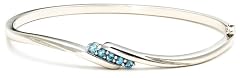 Sterling Silver Blue Topaz Bangle Bracelet Very Nice Bracelet!