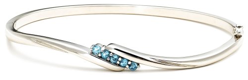 Sterling Silver Blue Topaz Bangle Bracelet