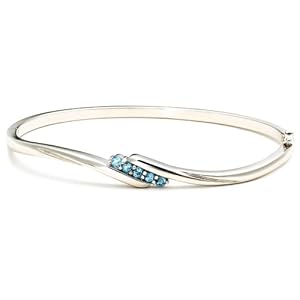 Sterling Silver Blue Topaz Bangle Bracelet