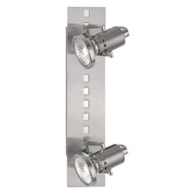 Eglo 82243A Fizz 2 Light Spot Light Fixture, Nickel and Chrome