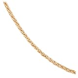 14k Yellow Gold 1.2mm Round Wheat Adjustable Necklace, 18-22"