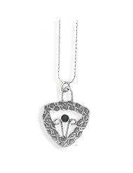 MMA Silver - Necklace with Hammered Silver and Green Tourmaline Pendant