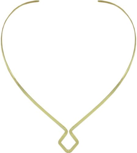 Amate StudiosAmate Studios 40880245-GB Designer's Flat Diamond Choker Necklace, Brass
