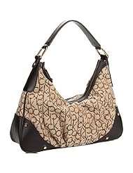 Calvin Klein Hudson Logo Jacquard Top Zip Hobo by Calvin Klein