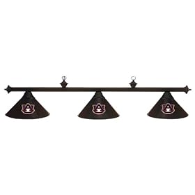 Auburn Tigers 3pc BLACK METAL SHADE POOL TABLE LIGHT LAMP