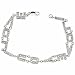 Sterling Silver Simulated Diamond CZ 'I Love You' Link Bracelet