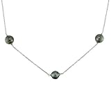 14K Black Tahitian Cultured Pearl Chain Necklace