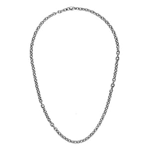 Platinum Rolo Links Solid 5.2mm Oval Link - 30 Inch Necklace - JewelryWeb