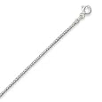 Rhodium Plated Sterling Silver Chain Necklace, 24 inch long, 1.5mm Popcorn