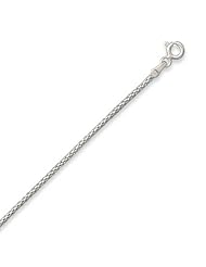 24" Rhodium Plated Popcorn Chain