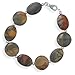 Sterling Silver 8 Inch Picasso Jasper Bracelet title=