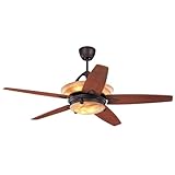 Monte Carlo 5AHR60RBD Arch 60 inch 5-Blade Ceiling Fan, Roman Bronze Motor Finish and Teak Veneer Blades