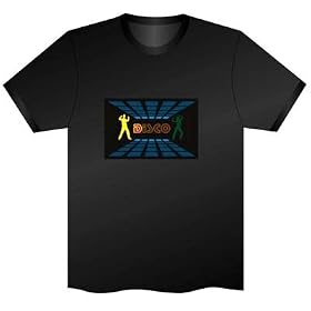 Equalizer EL Light Up Flashing Illuminating T-Shirt - Size Large - Disco