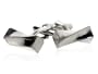 Twisted Silver Cufflinks with Modern Design with Gift Box